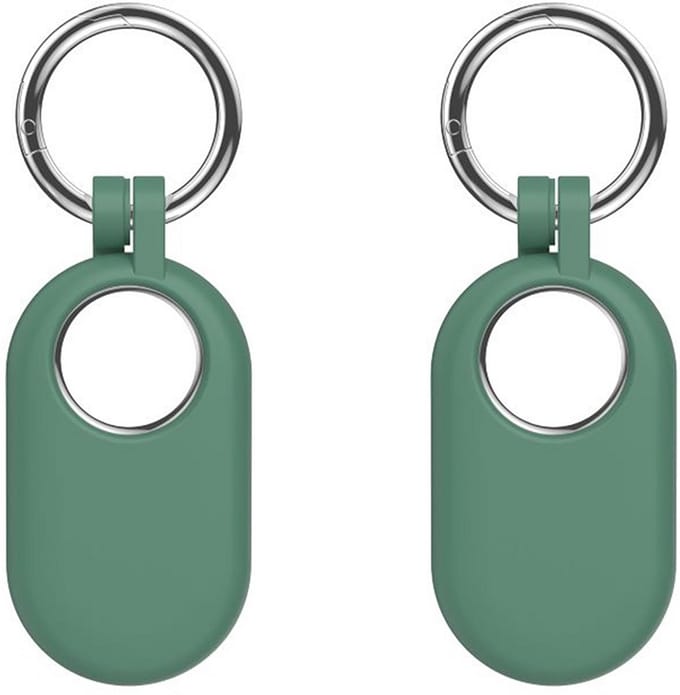 Sleutelhanger geschikt voor Samsung SmartTag 2 - Siliconen - 2 stuks - Donkergroen - CHPN.