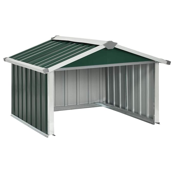 vidaXL - Overkapping - voor - robotmaaier - 92x97x63 - cm - staal - groen