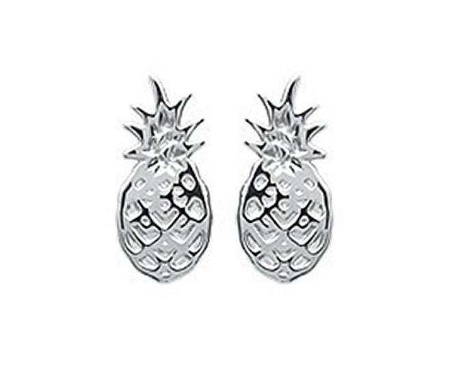 Montebello Oorbellen Pineapple - 925 Zilver Gerhodineerd - Ananas - 5x9mm
