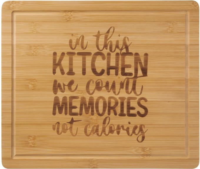 Livarno home Bamboe Snijplank - Met Tekst - Ca. L 34 x B 29 x H 1,5 cm