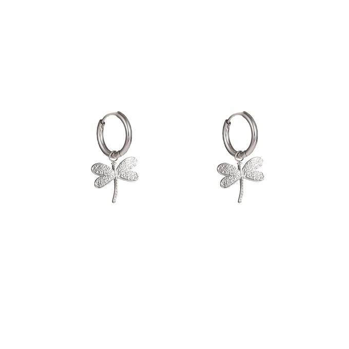 Go Dutch Label Oorhangers Dragonfly Hoop Zilver