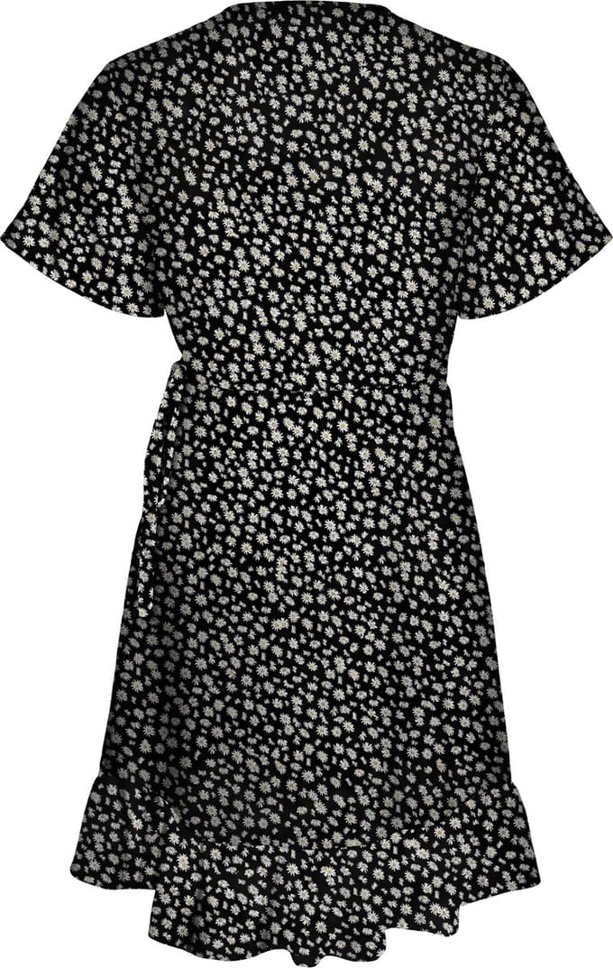 Only Jurk Onlcody S/s Wrap Dress Cs Ptm 15270313 Black/love Daisy Dames Maat - S