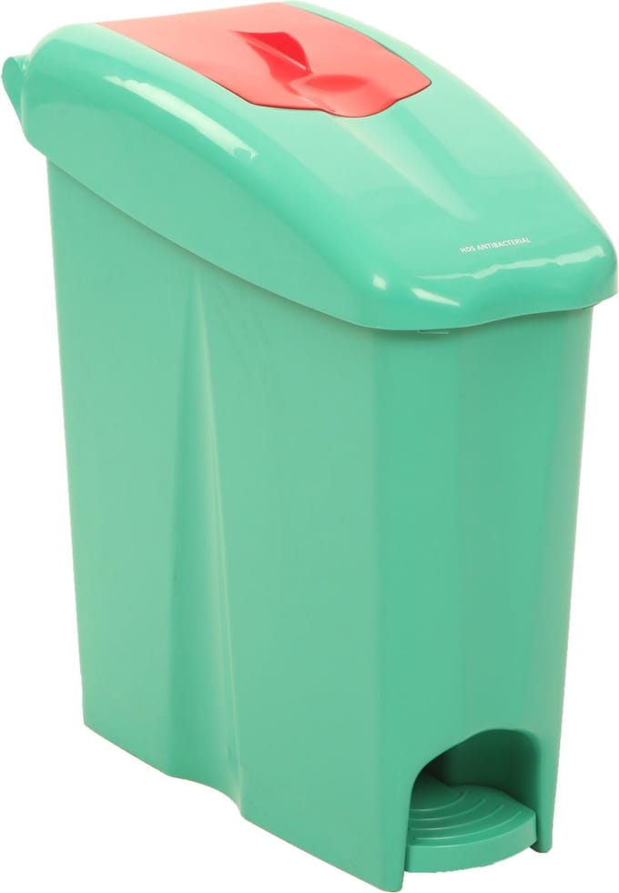 Sanitaire pedaalemmer Binny 17P groen rood, 17 liter (VB449021)