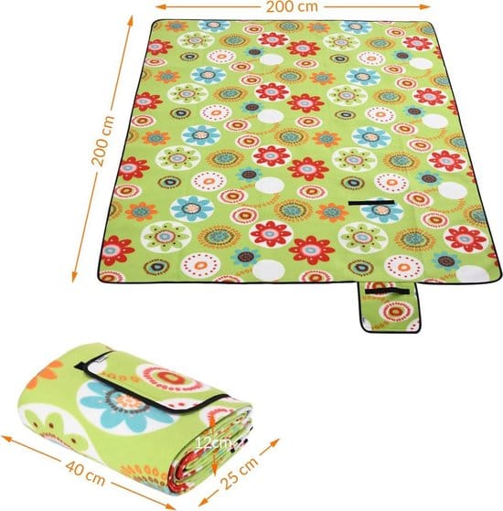 DETEX Picknickkleed 200x200cm XXL Waterdicht Geïsoleerd Opvouwbaar Gebloemd