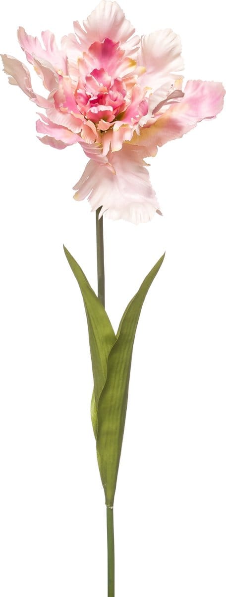 Emerald - Kunstbloem Tulp Parrot 68cm lichtroze - Kunstplant voor binnen