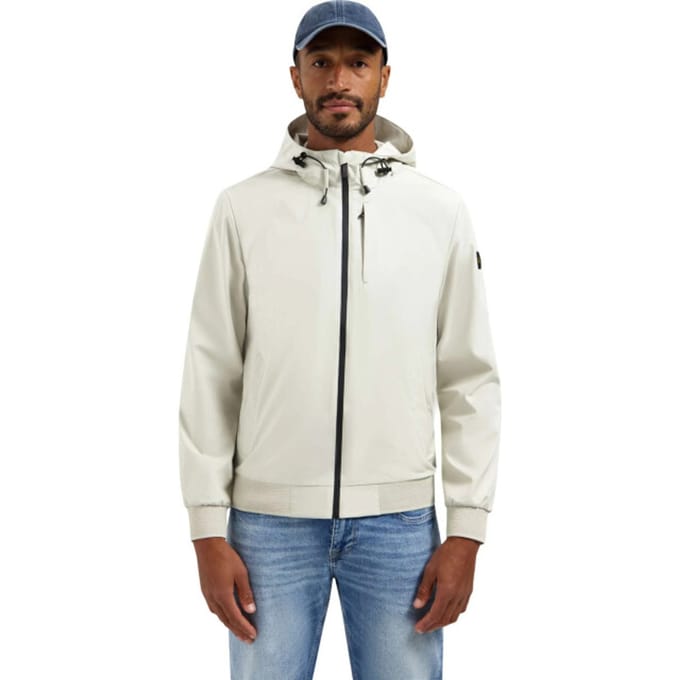 No Excess Jacket short fit hooded stone