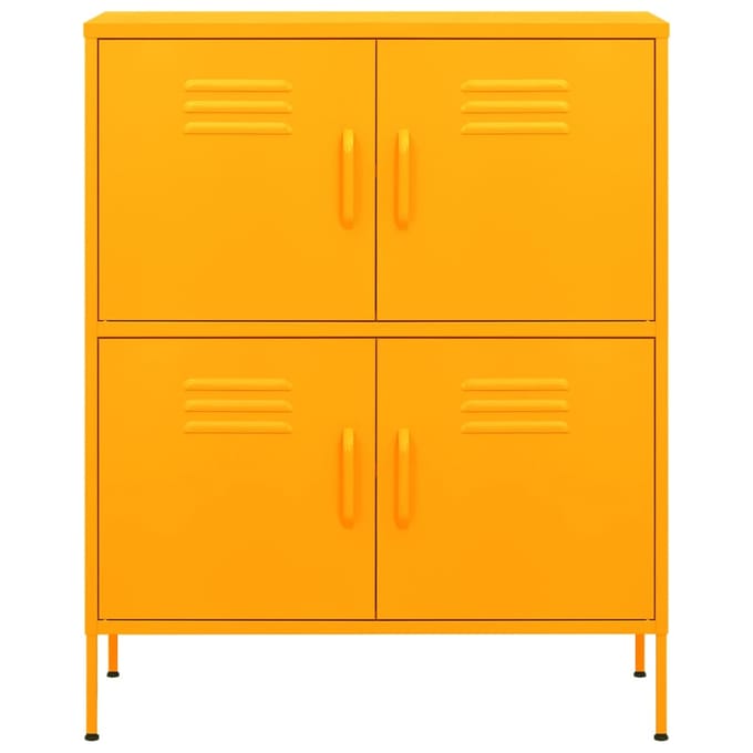 vidaXL - Opbergkast - 80x35x101,5 - cm - staal - mosterdgeel