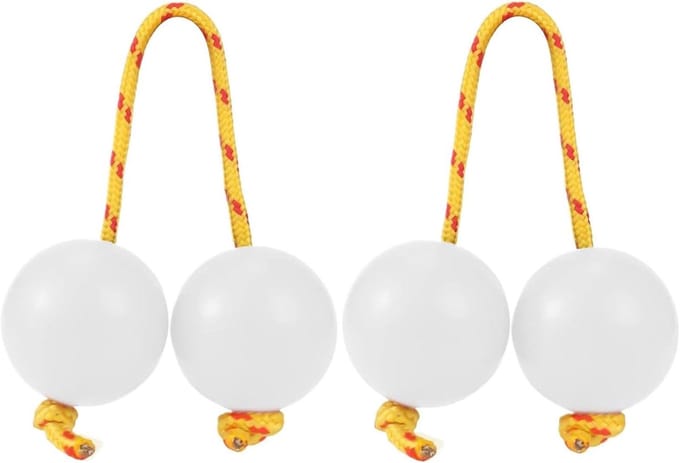 Percussie Ballen - Afrikaanse Rammelaar - Muziek Maken - Authentieke Klanken - 2 Paar - Wit