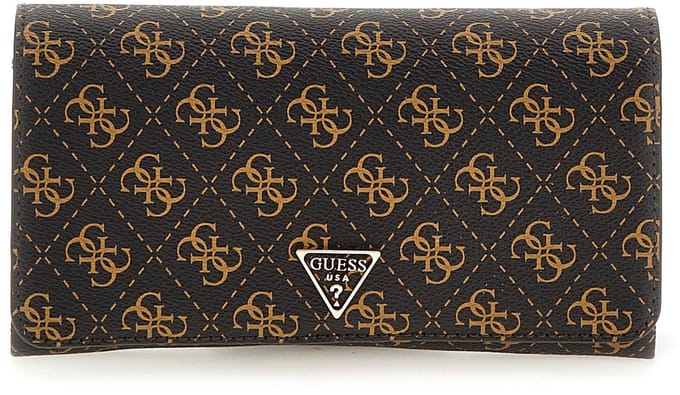 GUESS schoudertas Noelle II Xbody Flap Organizer Brown Logo donkerbruin