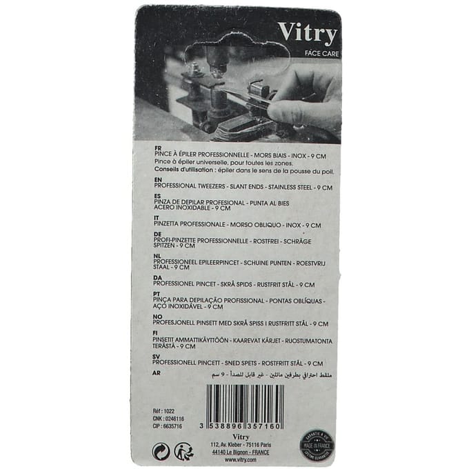 Vitry Professioneel Pincet met Roestvrijstalen Vertanding 9 cm