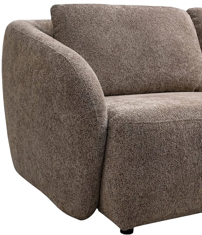 Vente-unique Tweezitsbank in chenillestof taupe LIRUNO
