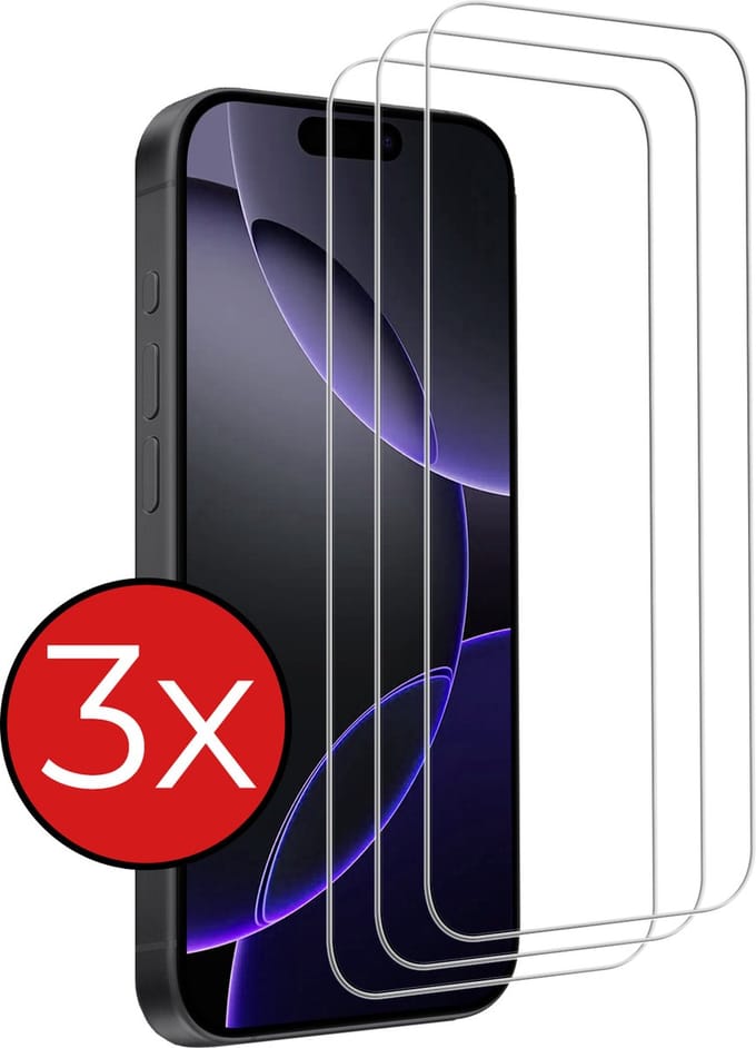 Screenprotector - 3 Stuks - Geschikt voor Apple iPhone 16 Pro Max - Volledige Dekking - Beschermglas - Gehard Glas - Tempered Glass - Screen Protector