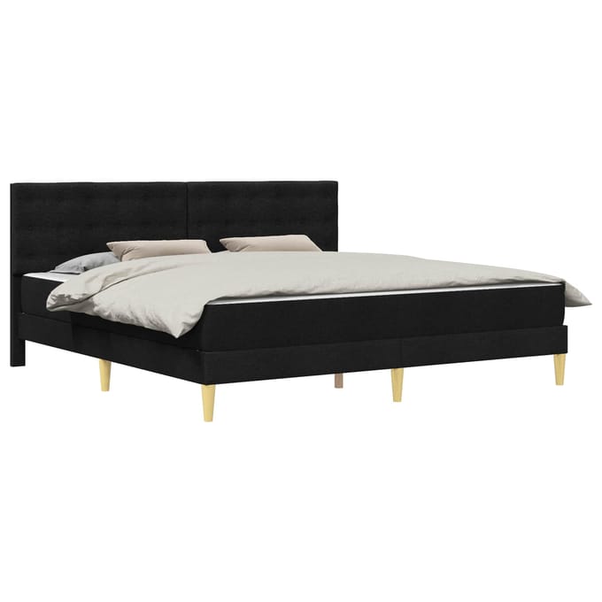 vidaXL - Bedframe - met - matras - Zwart - 200 - x - 200 - cm - Stof