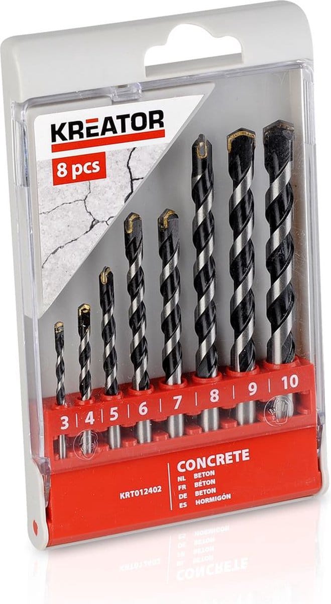 Kreator - Accessories - KRT012402 - Betonborenset - Ø 3-10mm - 8 st.