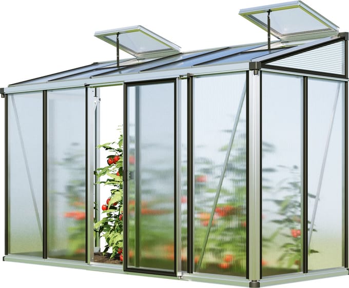 GFP Muurkas Flora 25 - aluminium - 324x132 cm - 16 mm polycarbonaat panelen