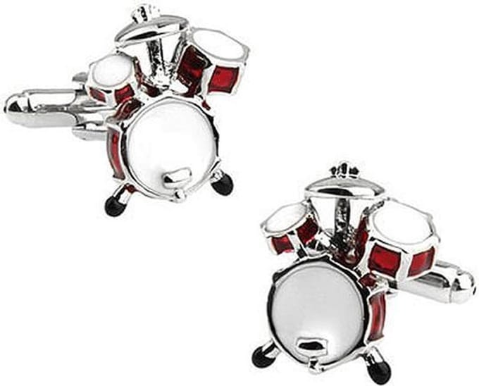Amanto Manchetknopen Ciro - 316L Staal - Drumstel - 16x20mm - Muziek