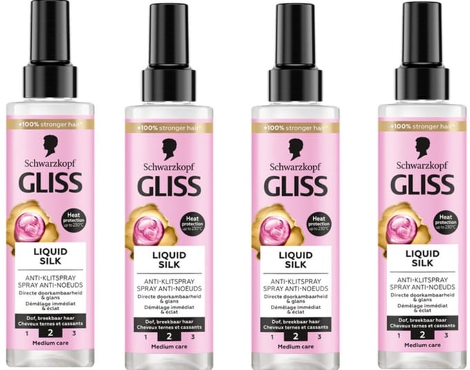 Gliss Liquid Silk - Anti-Klit Spray 4 x 200 ml