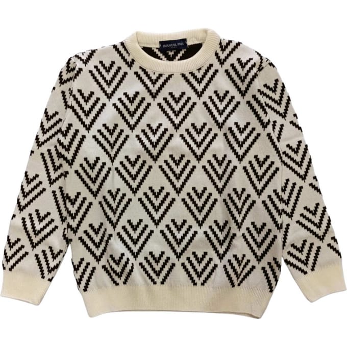 Emanuel Pris - Fant sweater Panna/bruine Paricollo EMG7041B
