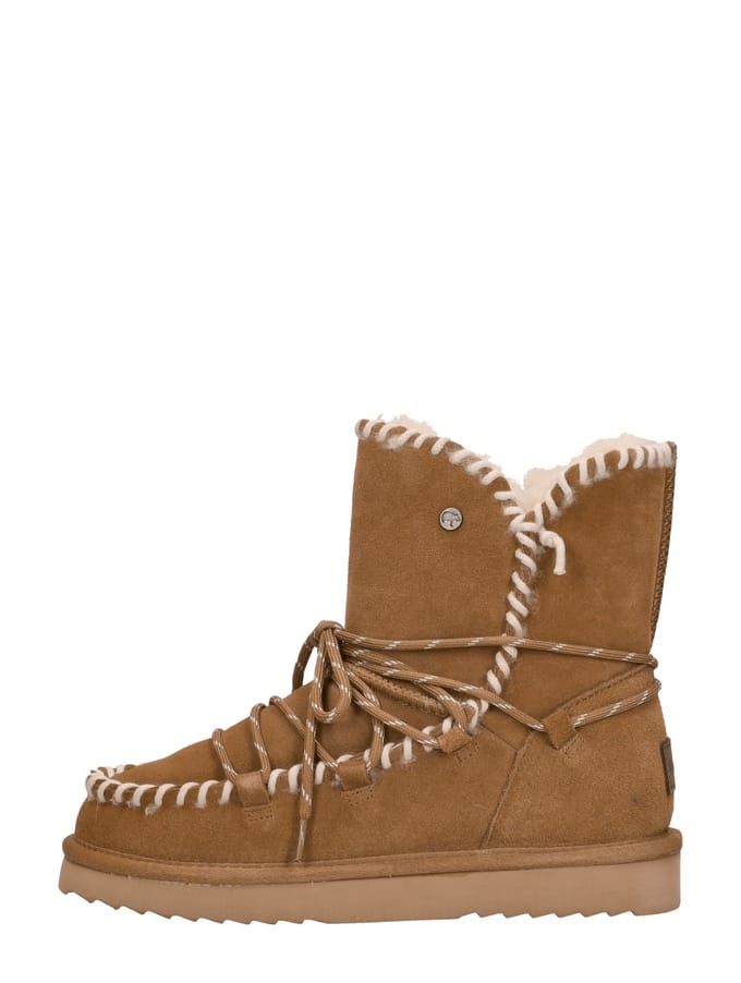 Warmbat Waturra Suede lace boot Dames Laarzen - Cognac