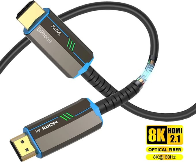DrPhone® EliteLink2 - 8K Kabel Actieve HDMI 2.1 kabel 30 meter - Extreme Speed - 4K 120Hz 8K 60Hz - PS5, Xbox