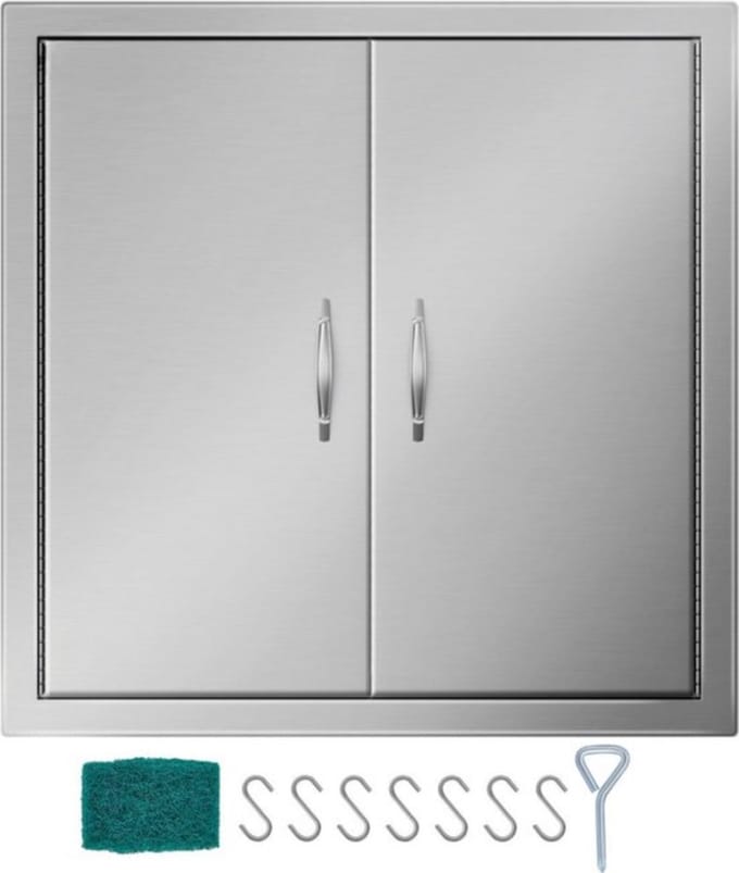 BBQ Toegangsdeur - Dubbele Deur - Buitenkeuken 61x61 cm - RVS