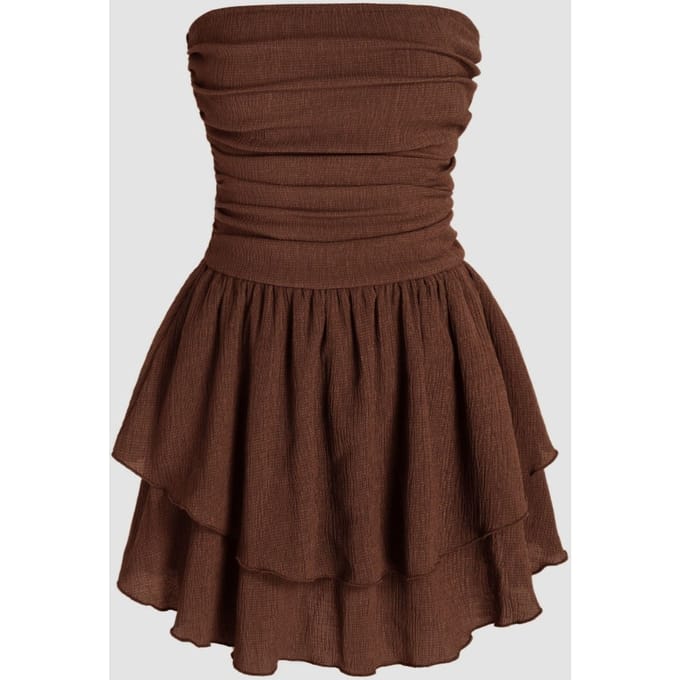 Mouwloze Rimpel Mini Jurk