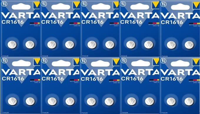 Varta CR1616 Lithium Knoopcel Batterij 20 Stuks