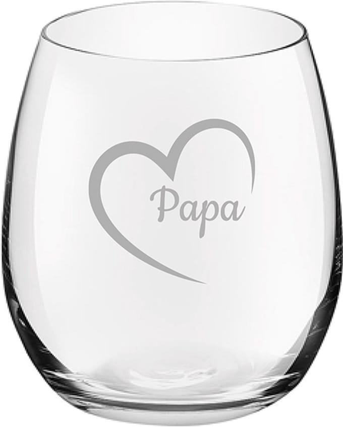 Gegraveerde Drinkglas 39cl Papa met hartje