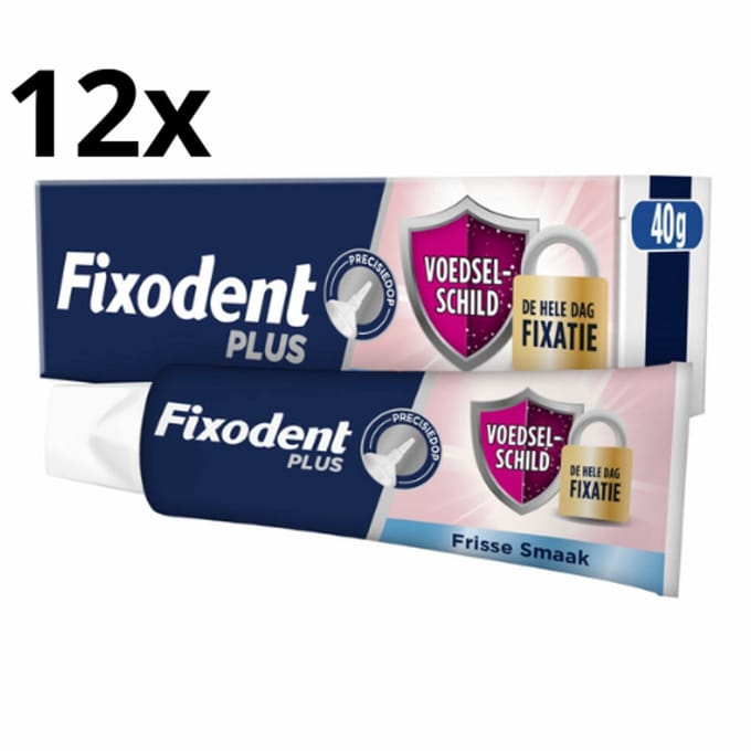 Fixodent Plus Kleefpasta - 12 x 40 gram - Voordeelverpakking