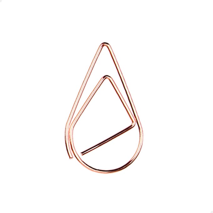 Paperclip druppel 25 mm | Koper | 100 stuks