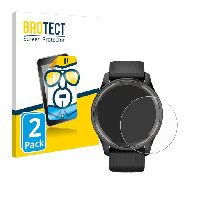 BROTECT - Screenprotector voor Garmin Vivomove Trend - Folie Beschermfolie transparant 2 Stuks