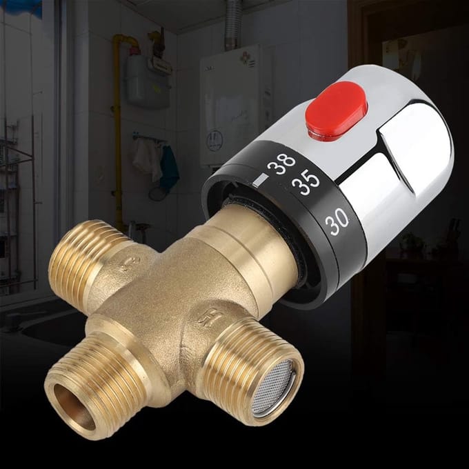 Thermostatische Mengkraan - Waterregelaar - Constante Temperatuur - Messing Constructie - G1/2 Inch - Zilver