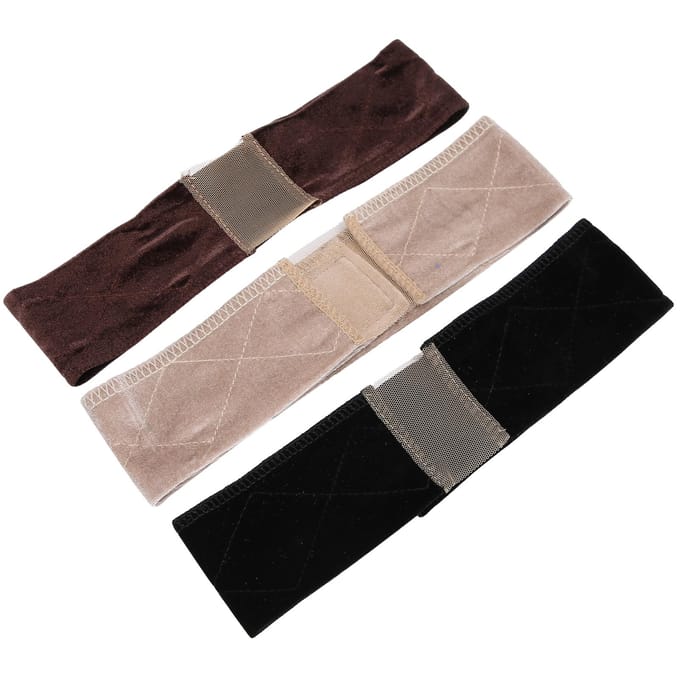 3 stuks Pruik Grip Band Verstelbare Fixatie Scheiding Kant Hoofdband Elastische Velours Pruikbanden gray