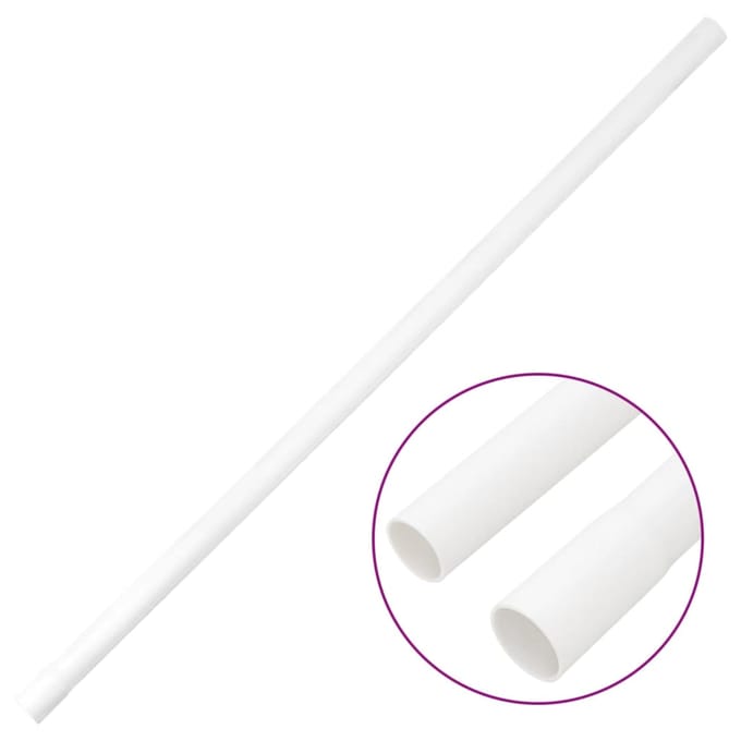 vidaXL - Kabelgoten - met - klemmen - Ø25 - mm - 10 - m - PVC