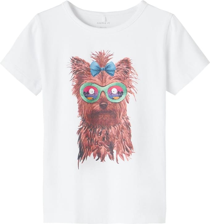 Name it t-shirt meisjes - wit - NMFfaithe - maat 86