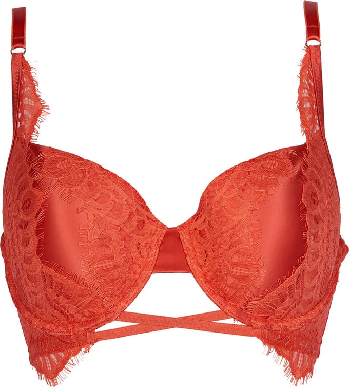 After Eden D-cup & up TESSA Padded wire bra with lace and strap Dames Beha - Brique - Maat 80E