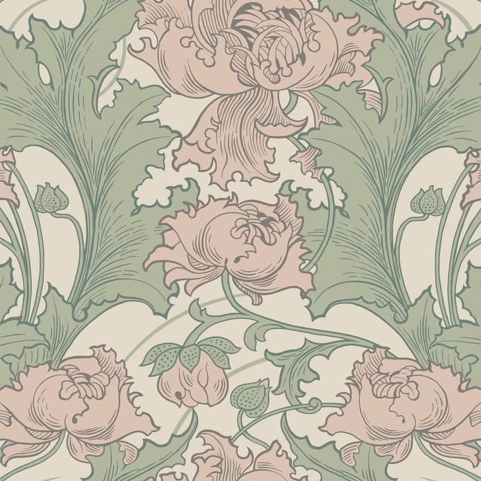 Boråstapeter Vliesbehang 4539 - Anno - Bloemen Roze - 53cm x 10.05m