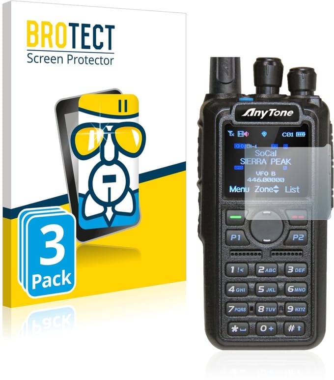 Screenprotector 3 Stuks voor AnyTone AT-D878UV Beschermglas transparant
