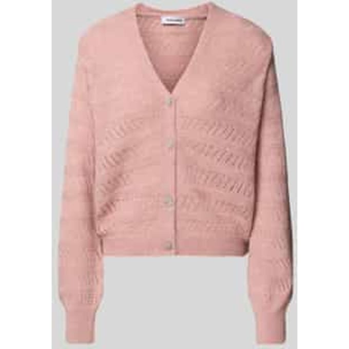 Regular fit gebreid jack met mix van wol en alpaca