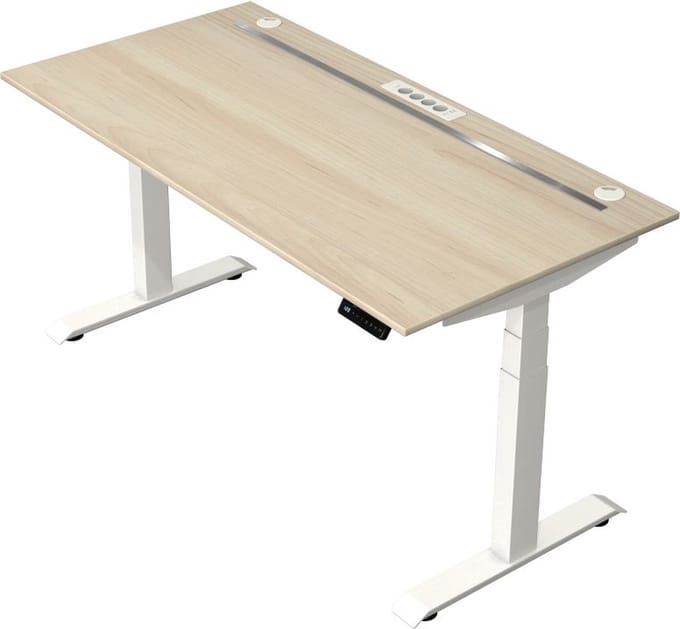 Kerkmann - Zit sta bureau Move Boost 4 - 160x80cm - essenhout-wit