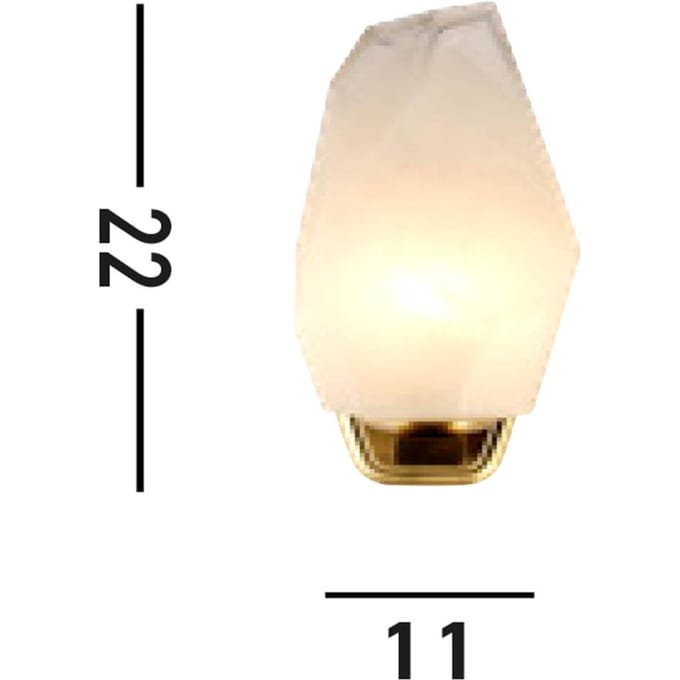 Searchlight Rocky wandlamp, 1-lamp, messingkleurig, staal, glas, IP44