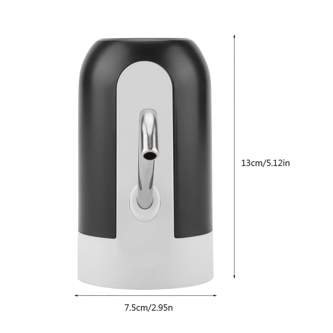 Pompe à eau embouteillée à lumière LED portable, distributeur rechargeable par USB pour la maison et le bureau (Noir) noir