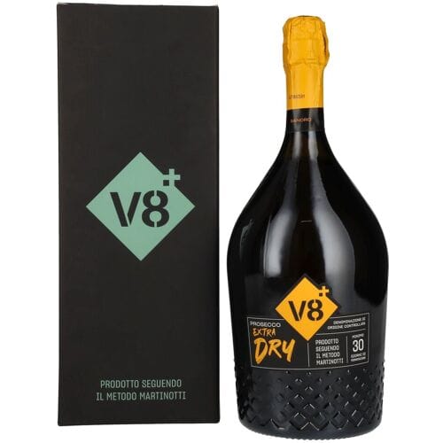 V8+ SANDRO Prosecco Extra Dry DOC 11% Vol. 1,5l in geschenkverpakking