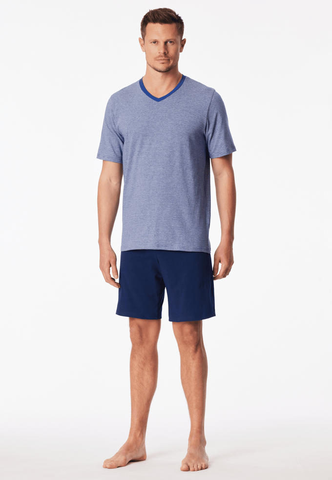 Schiesser - Comfort Essentials – Pyjama – 181155 – Blauw – Maat M