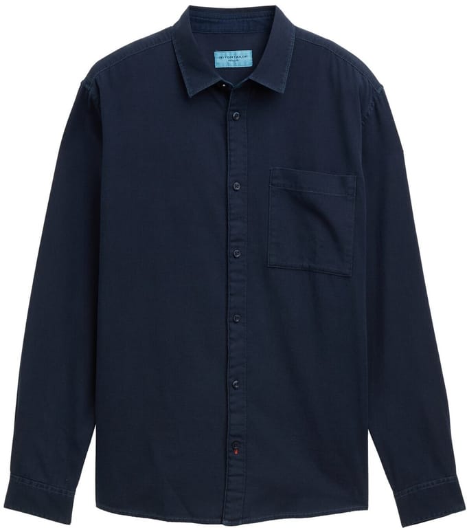 Tom Tailor - Regular fit katoenen overhemd - Maat S - sky captain blue