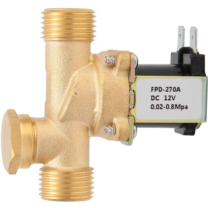 G1 2  Normalement Fermée Laiton Électrovanne Électromagnétique Interrupteur d'Entrée d'Eau (DC12V)