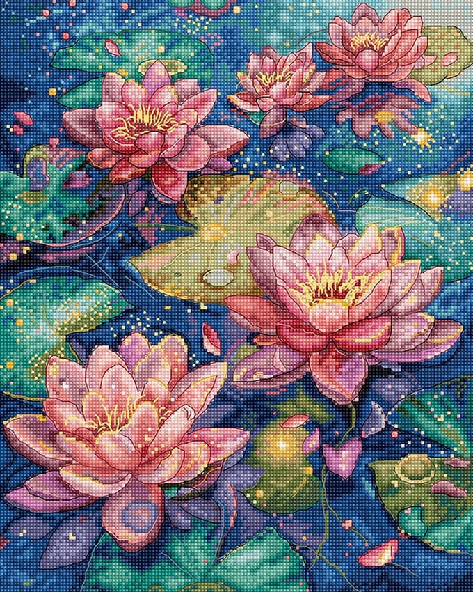 Borduurpakket LETI 9910 - Waterlily - Waterlelie
