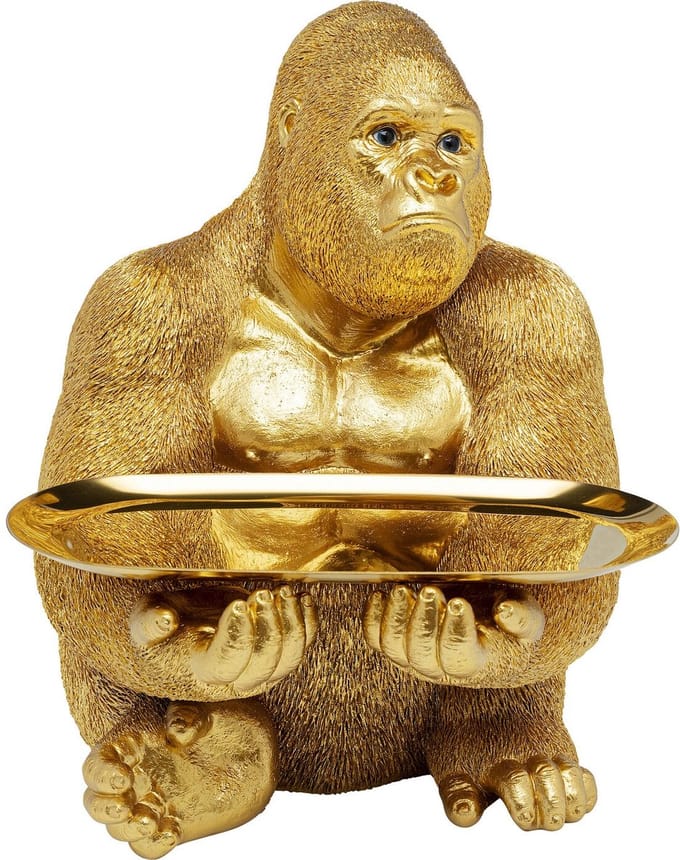 Karé Design - Beeld Gorilla Butler - goud - H 37 cm
