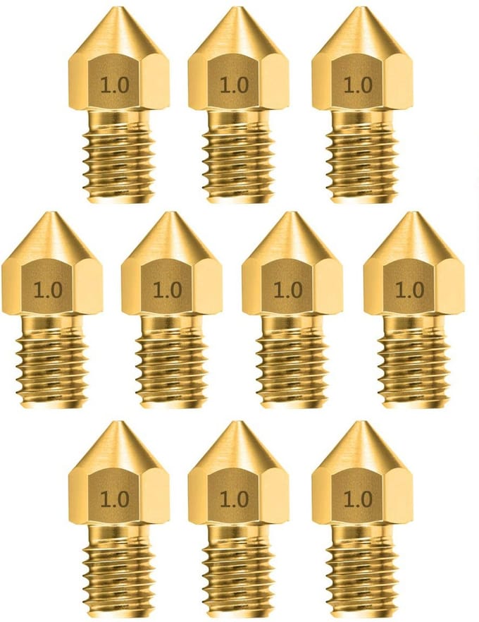 3D printer reserveonderdelen - 3D Printer Nozzles - 10-delige 1,0mm Extruder Printkop Nozzles, Geschikt voor diverse 3D printer modellen