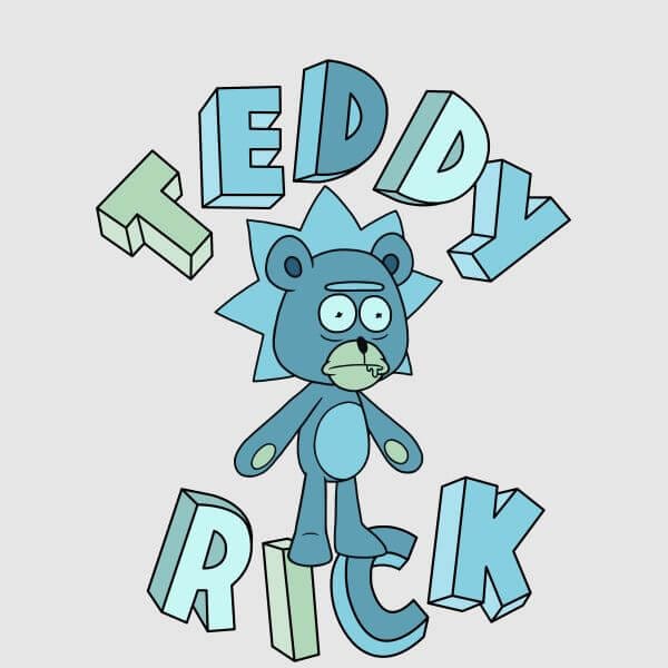Rick and Morty Teddy Rick Women's T-Shirt - Grey - S